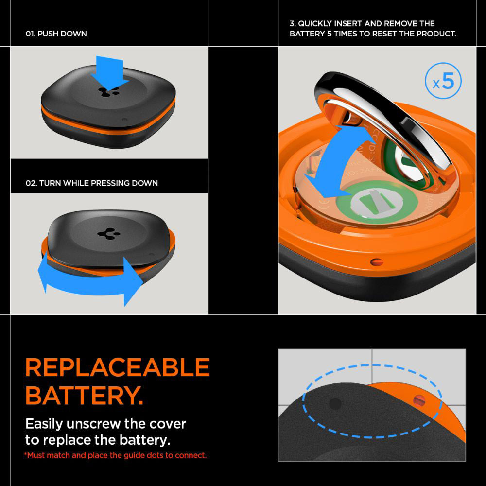 Spigen - Bluetooth Tracker TagMe (AHP07580) - for iPhone, Compatible with Apple Find My, Anti-Loss, Built-in Strap and O