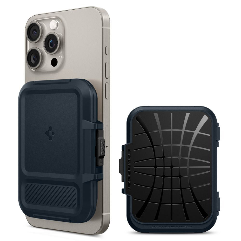 Spigen - Magnetic Card Holder Lock Fit MagSafe (AFA08526) - Universal, for Card / Cash - Metal Slate