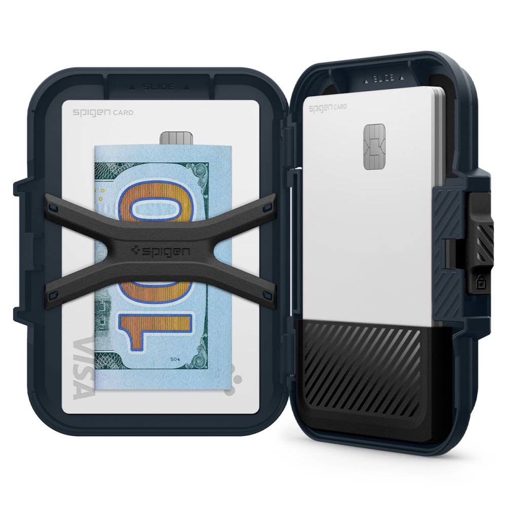 Spigen - Magnetic Card Holder Lock Fit MagSafe (AFA08526) - Universal, for Card / Cash - Metal Slate