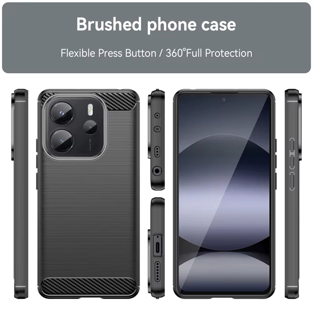 Techsuit - Carbon Silicone - Xiaomi Redmi Note 14 4G (Standard) - Black