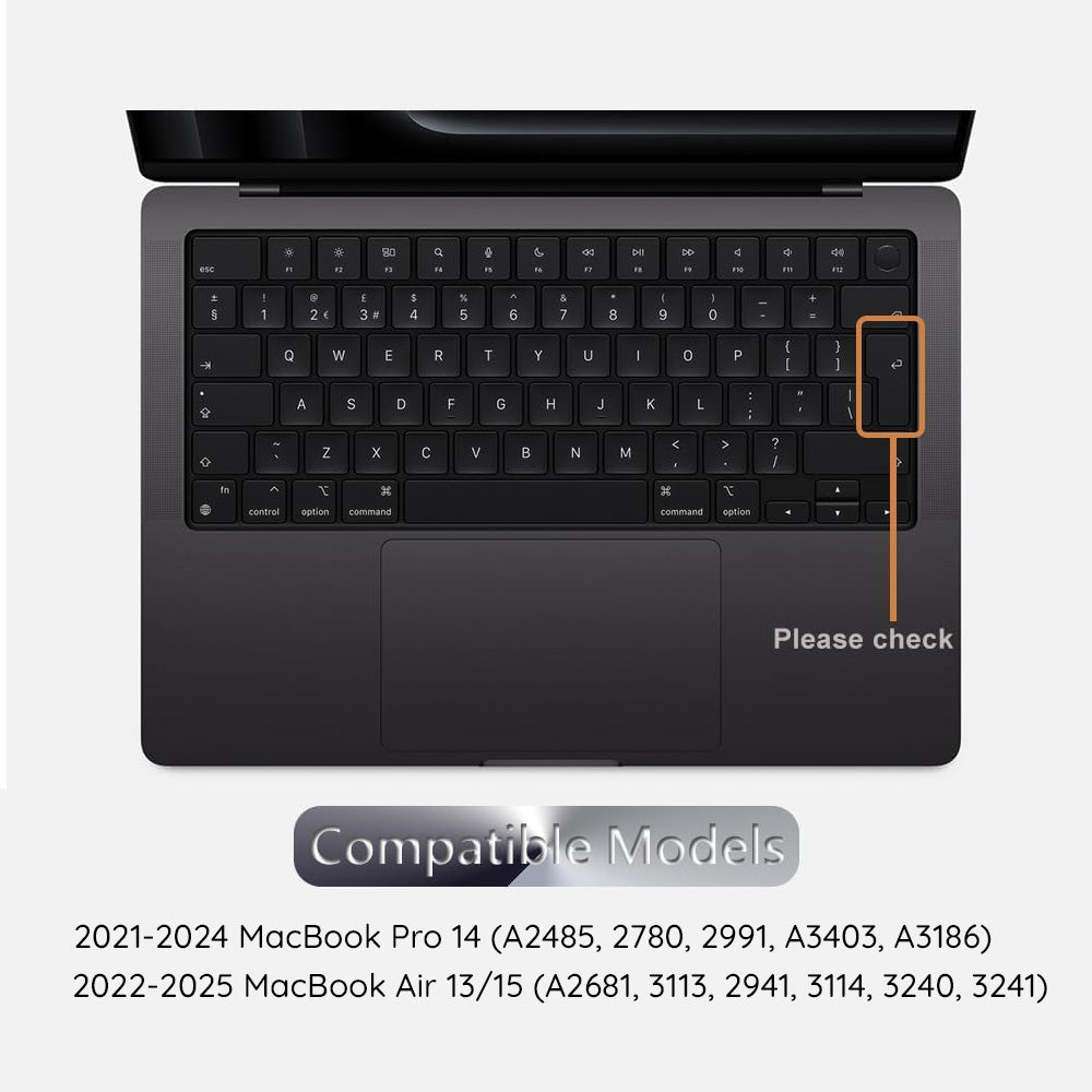Techsuit - Premium Keyboard Cover PureTypeX (KC1) - Ultra Thin, for MacBook Pro 14 (2021-2024)/ Air 13/15 (2022-2025) - 