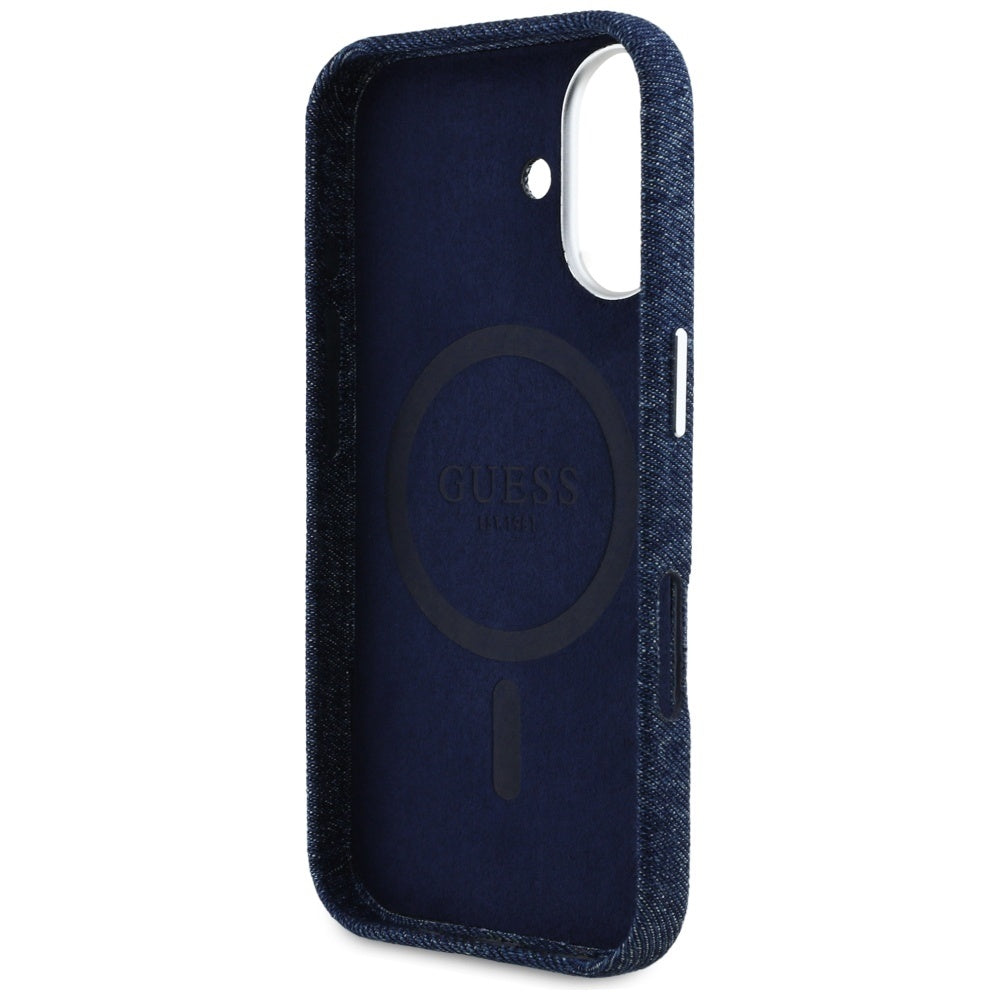 Guess - Denim Triangle Logo MagSafe (GUHMP16SRJFWTLB) - iPhone 16 - Blue