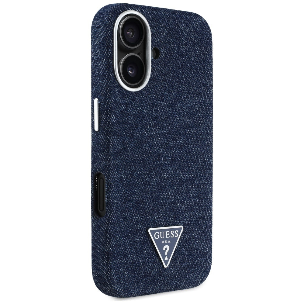 Guess - Denim Triangle Logo MagSafe (GUHMP16SRJFWTLB) - iPhone 16 - Blue