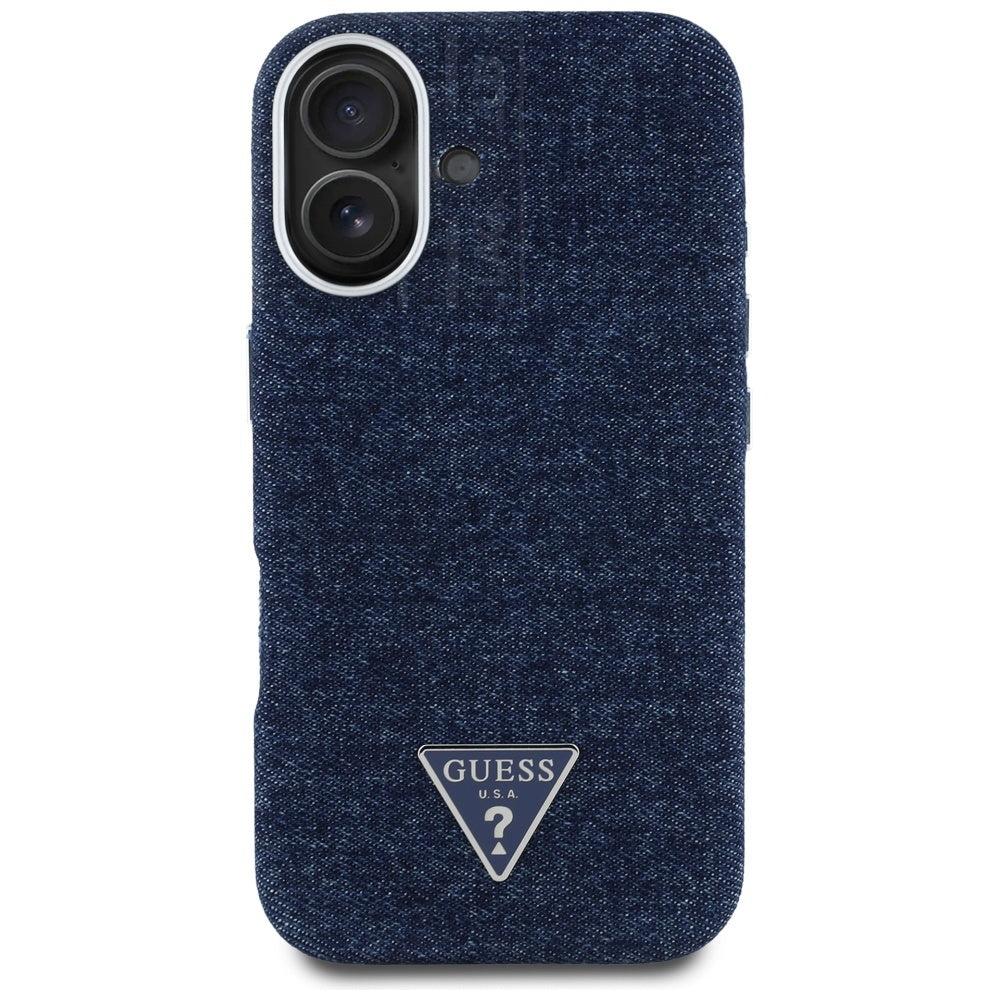 Guess - Denim Triangle Logo MagSafe (GUHMP16SRJFWTLB) - iPhone 16 - Blue