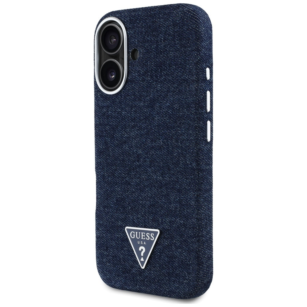 Guess - Denim Triangle Logo MagSafe (GUHMP16SRJFWTLB) - iPhone 16 - Blue