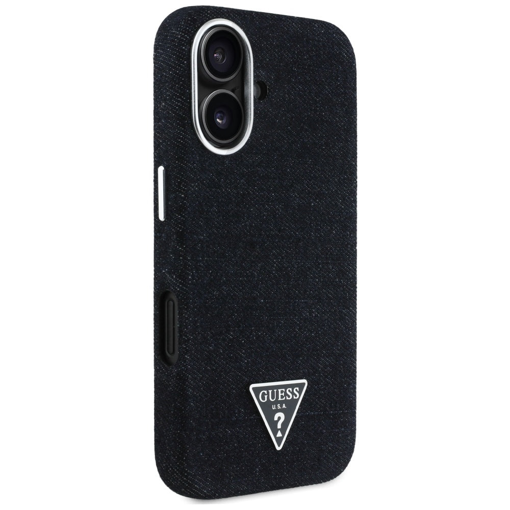 Guess - Denim Triangle Logo MagSafe (GUHMP16SRJFWTLK) - iPhone 16 - Black