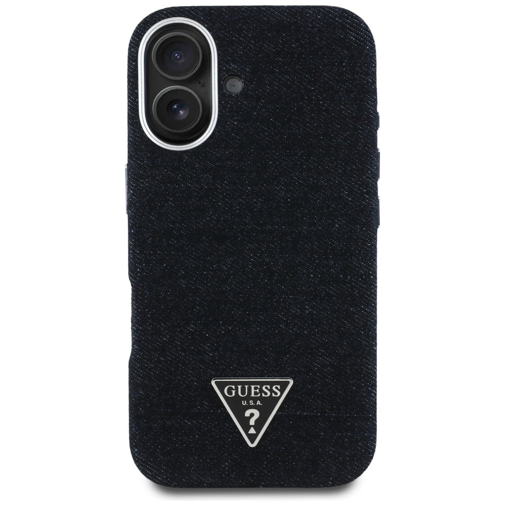 Guess - Denim Triangle Logo MagSafe (GUHMP16SRJFWTLK) - iPhone 16 - Black