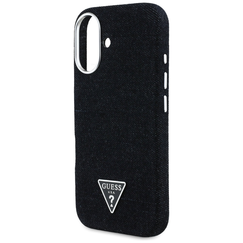 Guess - Denim Triangle Logo MagSafe (GUHMP16SRJFWTLK) - iPhone 16 - Black