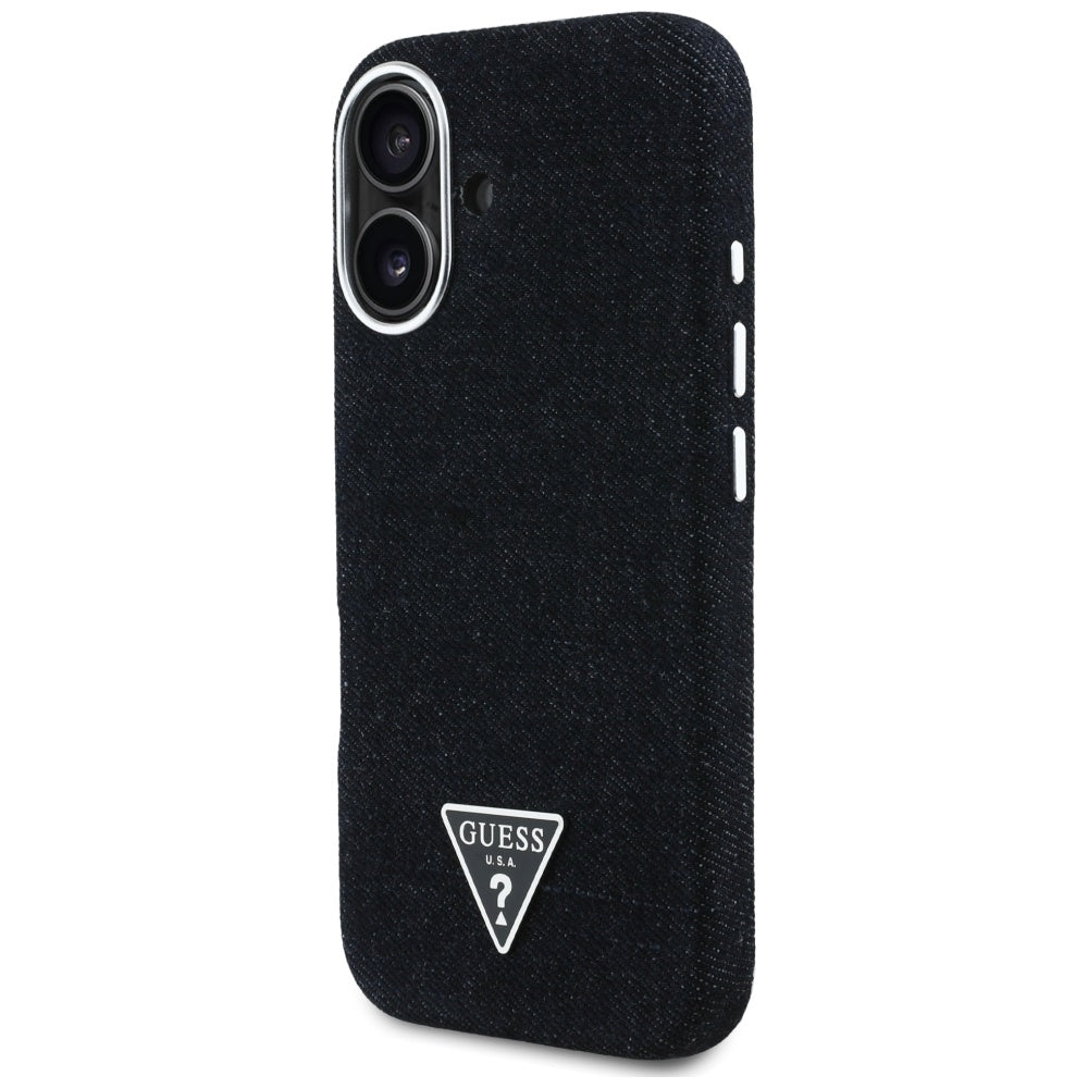 Guess - Denim Triangle Logo MagSafe (GUHMP16SRJFWTLK) - iPhone 16 - Black