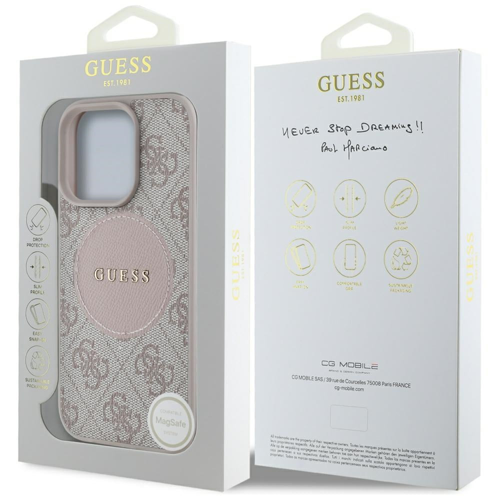 Guess - 4G Circle Classic Logo MagSafe (GUHMP16LP4PGRSGP) - iPhone 16 Pro - Pink