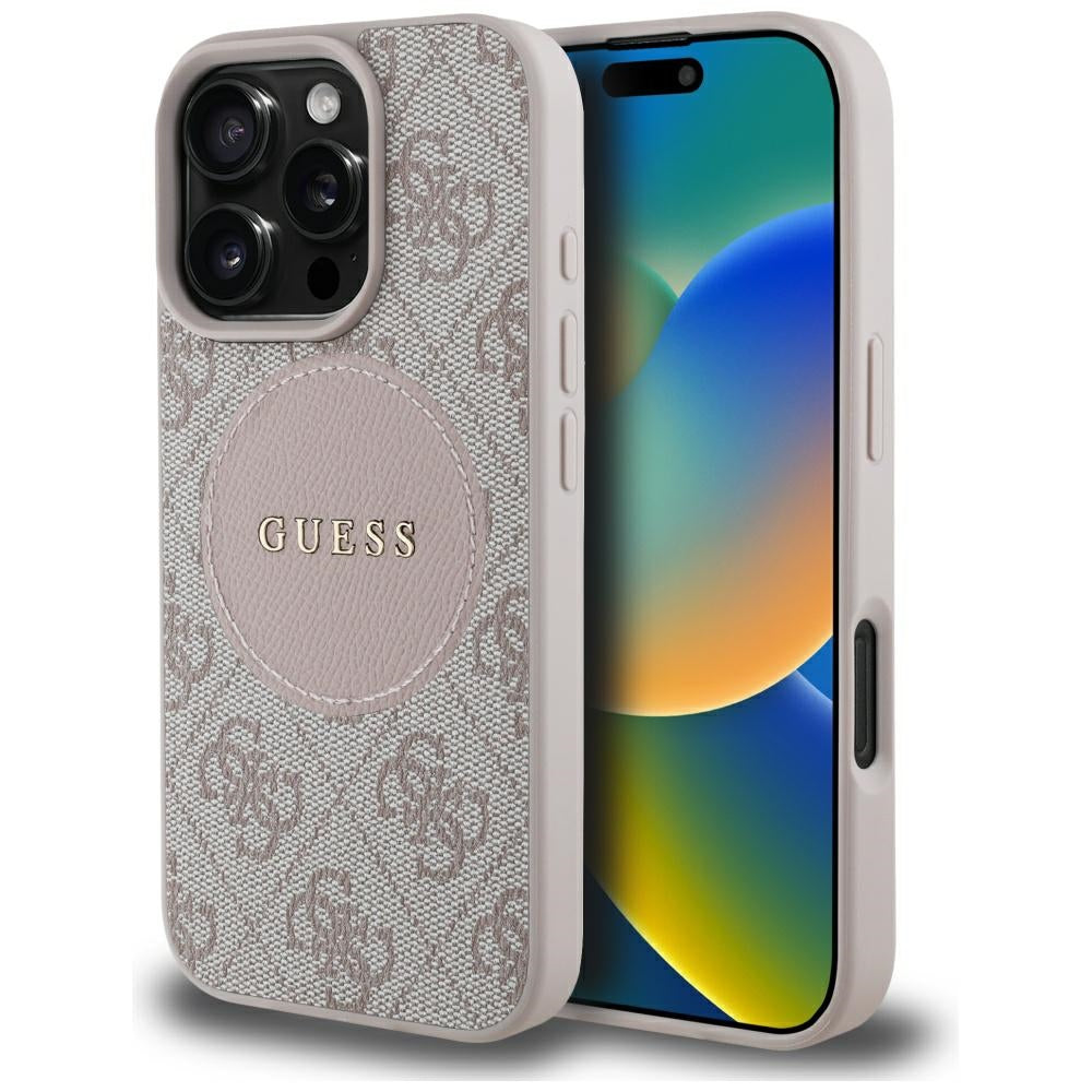 Guess - 4G Circle Classic Logo MagSafe (GUHMP16LP4PGRSGP) - iPhone 16 Pro - Pink