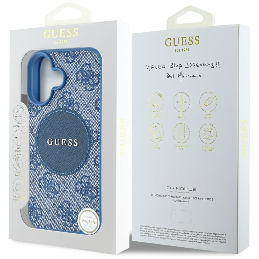 Guess - 4G Circle Classic Logo MagSafe (GUHMP16SP4PGRSGB) - iPhone 16 - Blue