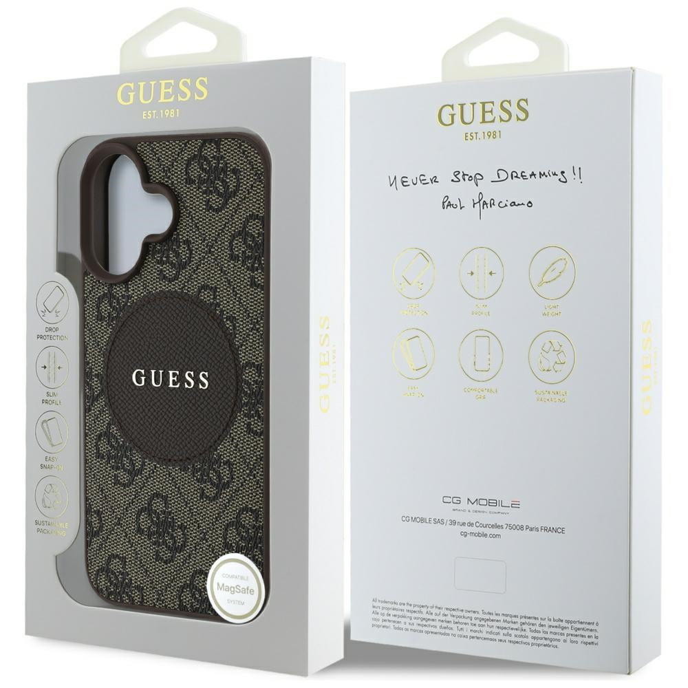 Guess - 4G Circle Classic Logo MagSafe (GUHMP16SP4PGRSGW) - iPhone 16 - Brown