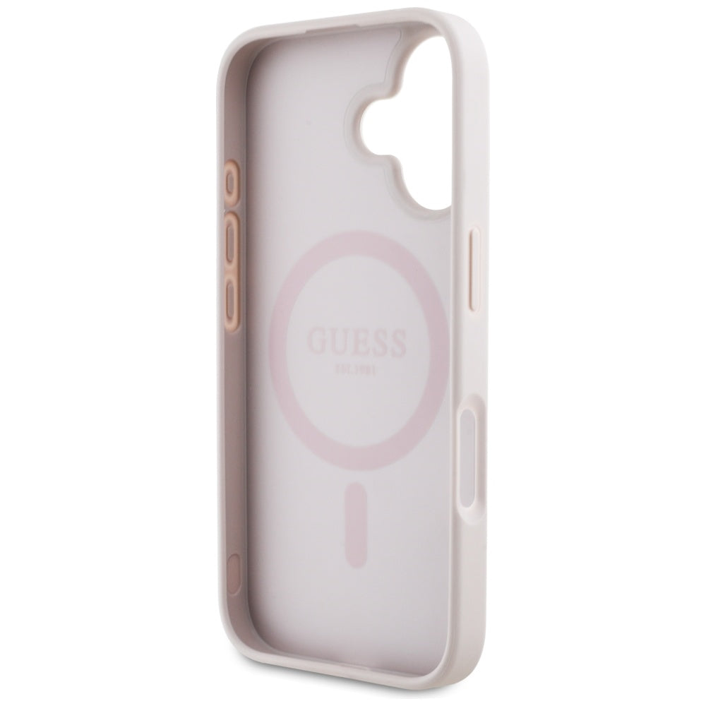 Guess Husa de protectie Guess 4G Circle Classic Logo MagSafe (GUHMP16SP4PGRSGP) compatibil cu iPhone 16, Roz – imagine 6