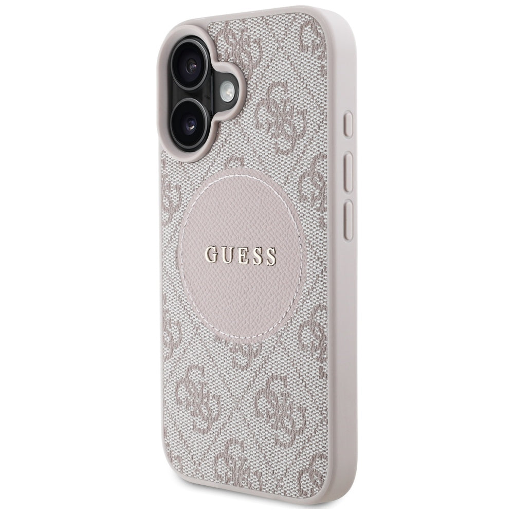 Guess Husa de protectie Guess 4G Circle Classic Logo MagSafe (GUHMP16SP4PGRSGP) compatibil cu iPhone 16, Roz – imagine 4