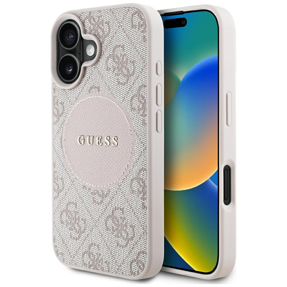 Guess Husa de protectie Guess 4G Circle Classic Logo MagSafe (GUHMP16SP4PGRSGP) compatibil cu iPhone 16, Roz