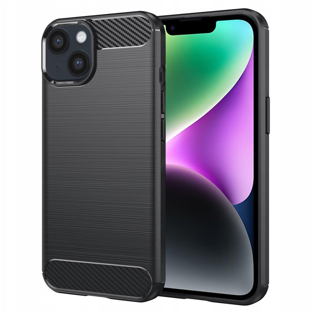 TechSuit Husa de protectie Techsuit Carbon Silicone compatibil cu iPhone 14, Negru