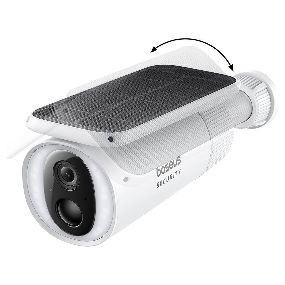 Baseus - Outdoor Camera Security S1 (S0SW002130) - with Solar Panel, 2K, 8GB, Two-way Audio, Night Vision, 10.400mAh - W