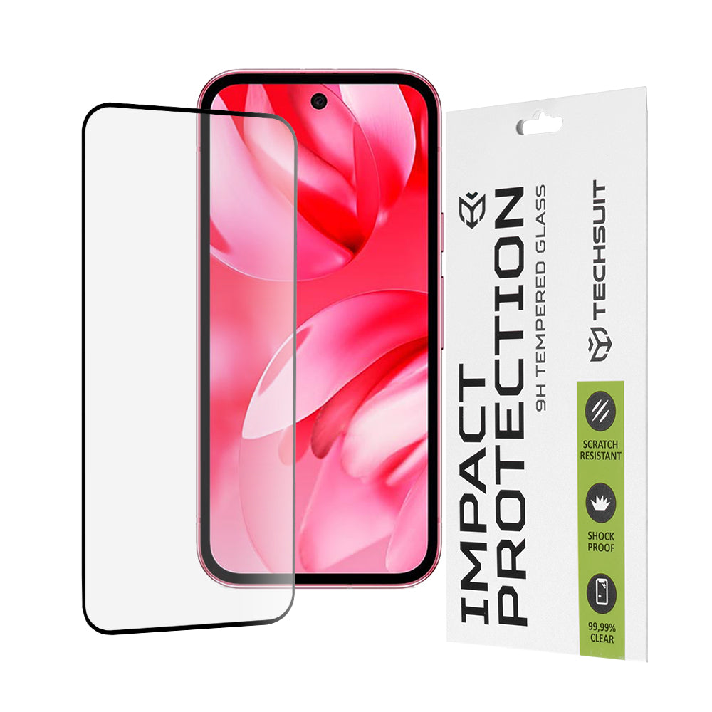 Techsuit - 111D Full Cover / Full Glue Glass - Google Pixel 9a - Black