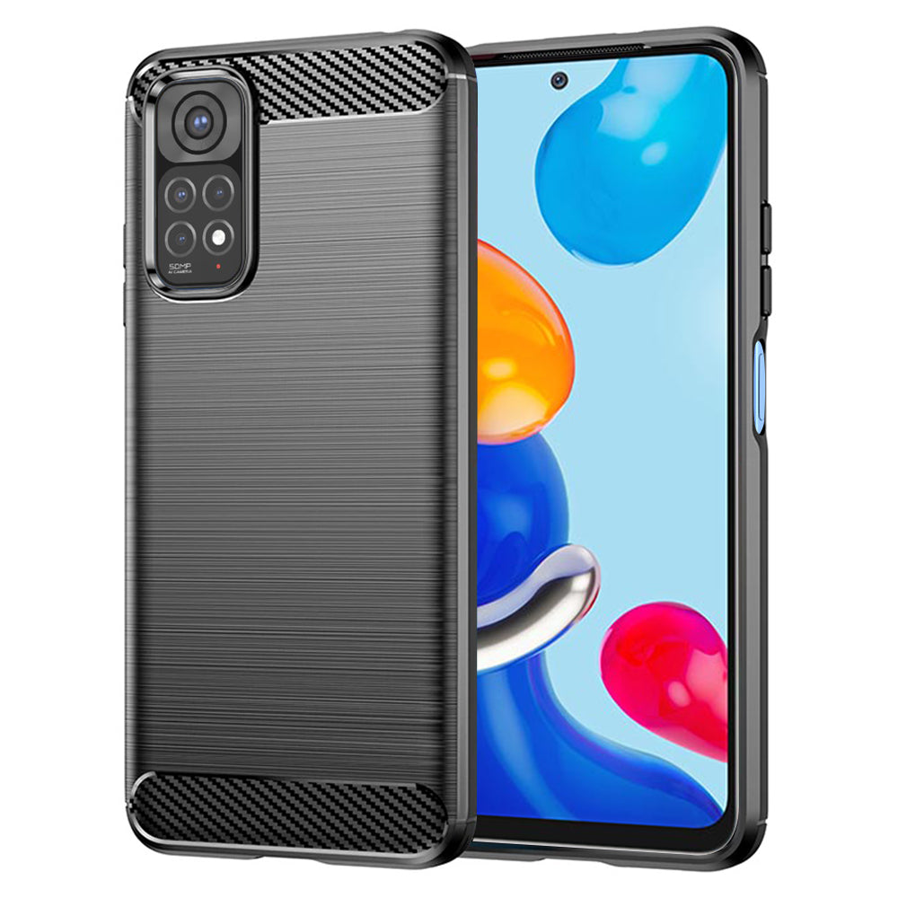 TechSuit Husa de protectie Techsuit Carbon Silicone compatibil cu Xiaomi Redmi Note 11 / Note 11S, Negru