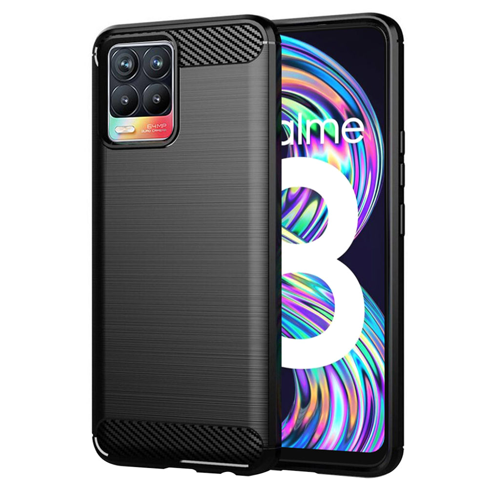 Techsuit - Carbon Silicone - Realme 8 4G / 8 Pro 4G - Black