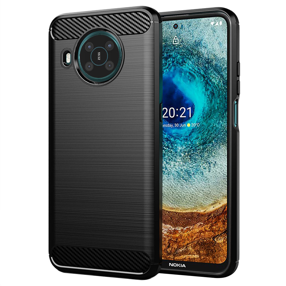 TechSuit Husa de protectie Techsuit Carbon Silicone compatibil cu Nokia X10 / X20, Negru