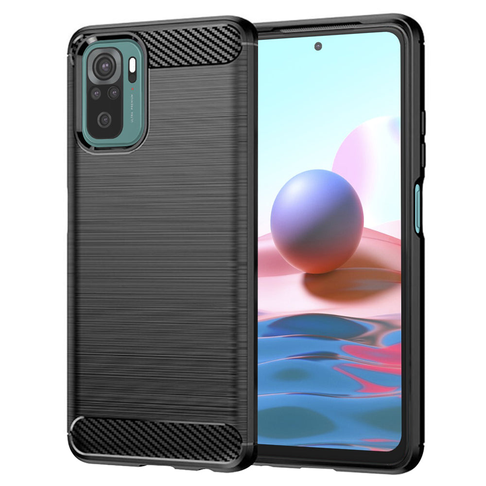 TechSuit Husa de protectie Techsuit Carbon Silicone compatibil cu Xiaomi Redmi Note 10 4G / Note 10S / Poco M5s, Negru
