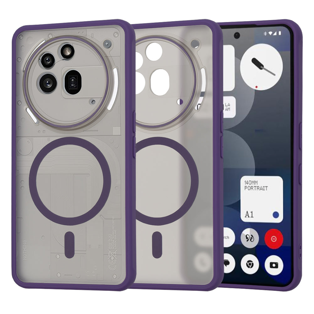 Techsuit - HaloFrost MagSafe Series - Nothing Phone (3a) Pro - Deep Purple