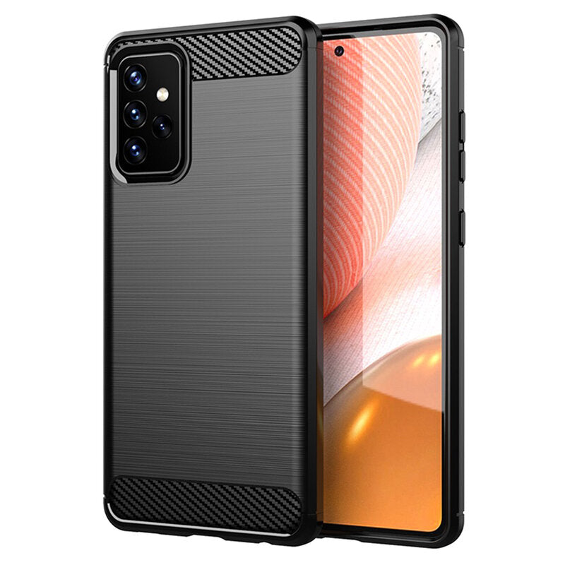 TechSuit Husa de protectie Techsuit Carbon Silicone compatibil cu Samsung Galaxy A72 4G / A72 5G, Negru
