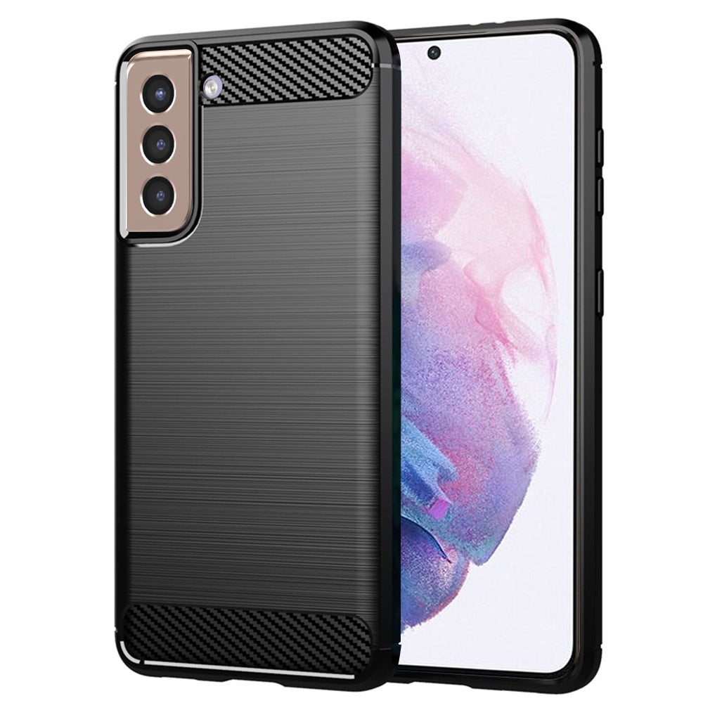 TechSuit Husa de protectie Techsuit Carbon Silicone compatibil cu Samsung Galaxy S21 Plus 5G, Negru