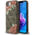Husa pentru iPhone 16e / iPhone 17e - Guess Hardcase 4G Flower Print MagSafe (GUHMPSE4P4ROPEMCW) - Brown