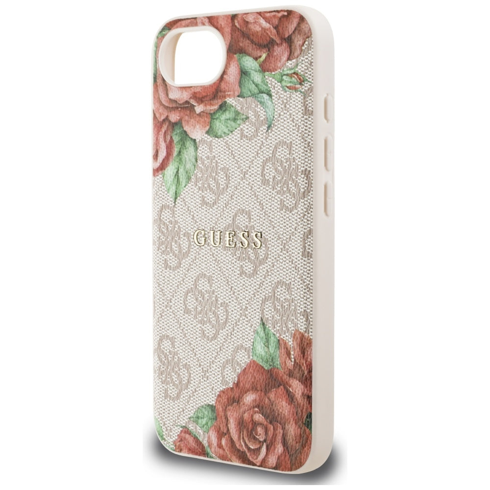 Husa pentru iPhone 16e / iPhone 17e - Guess Hardcase 4G Flower Print MagSafe (GUHMPSE4P4ROPEMCP) - Pink