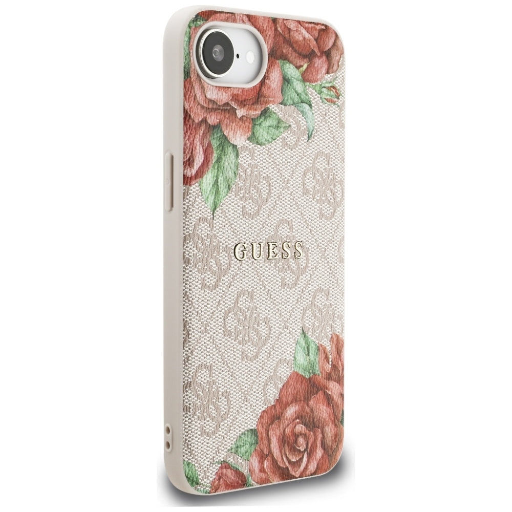 Husa pentru iPhone 16e / iPhone 17e - Guess Hardcase 4G Flower Print MagSafe (GUHMPSE4P4ROPEMCP) - Pink