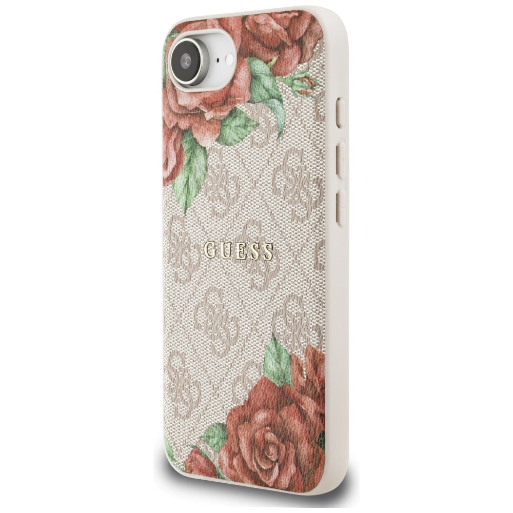 Husa pentru iPhone 16e / iPhone 17e - Guess Hardcase 4G Flower Print MagSafe (GUHMPSE4P4ROPEMCP) - Pink
