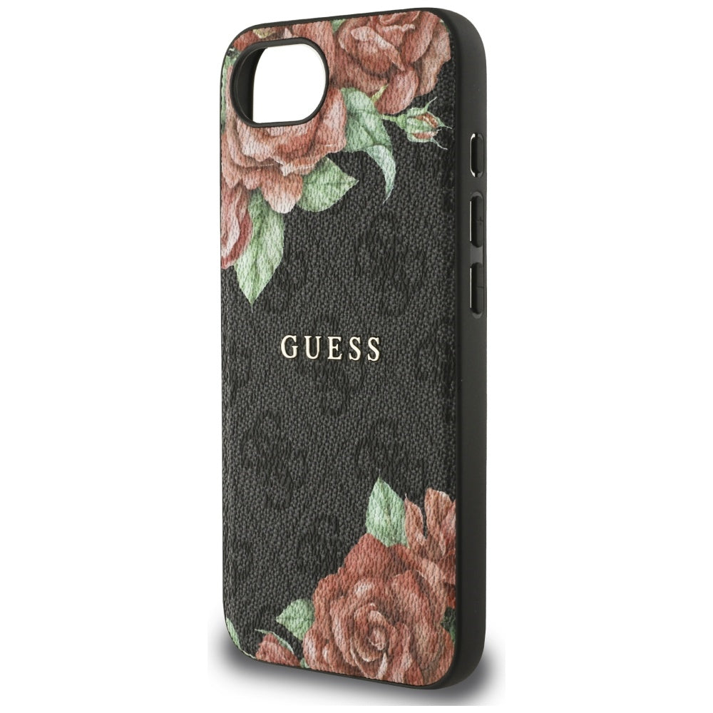 Husa pentru iPhone 16e / iPhone 17e - Guess Hardcase 4G Flower Print MagSafe (GUHMPSE4P4ROPEMCK) - Black