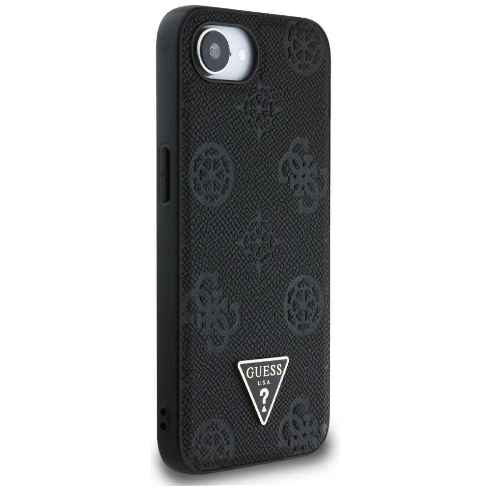 Guess - Peony Grained Hot Stamp Triangle Logo MagSafe (GUHMPSE4PGBTMK) - iPhone 16e / iPhone 17e - Black