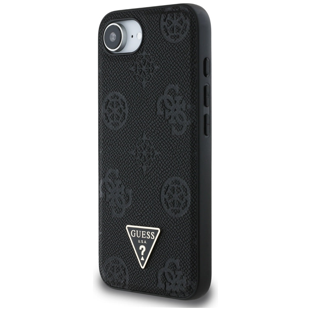Guess - Peony Grained Hot Stamp Triangle Logo MagSafe (GUHMPSE4PGBTMK) - iPhone 16e / iPhone 17e - Black