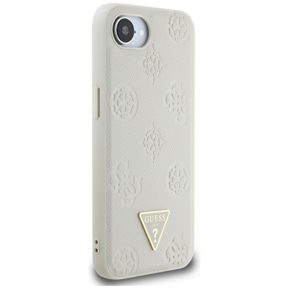Guess - Peony Grained Hot Stamp Triangle Logo MagSafe (GUHMPSE4PGBTME) - iPhone 16e / iPhone 17e - Beige