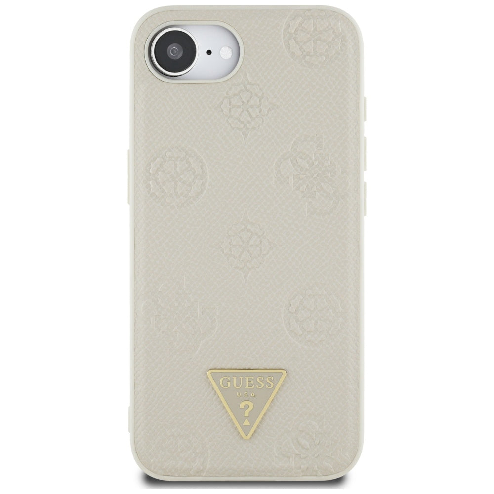 Guess - Peony Grained Hot Stamp Triangle Logo MagSafe (GUHMPSE4PGBTME) - iPhone 16e / iPhone 17e - Beige
