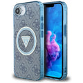 Guess - IML Metal Glitter 4G Circle Triangle MagSafe (GUHMPSE4HG4PRTGB) - iPhone 16e / iPhone 17e - Blue