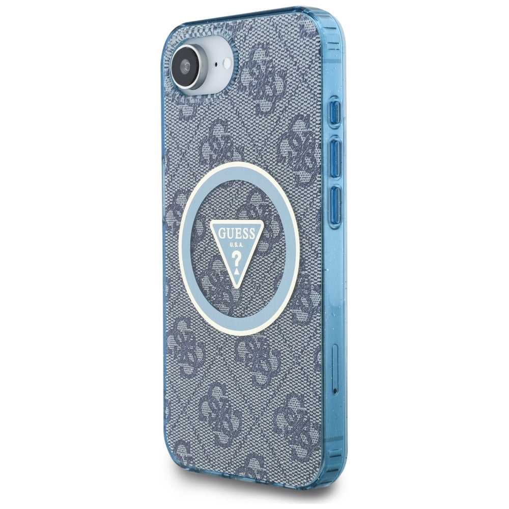 Guess - IML Metal Glitter 4G Circle Triangle MagSafe (GUHMPSE4HG4PRTGB) - iPhone 16e / iPhone 17e - Blue