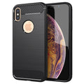 TechSuit Husa de protectie Techsuit Carbon Silicone compatibil cu iPhone XS Max, Negru