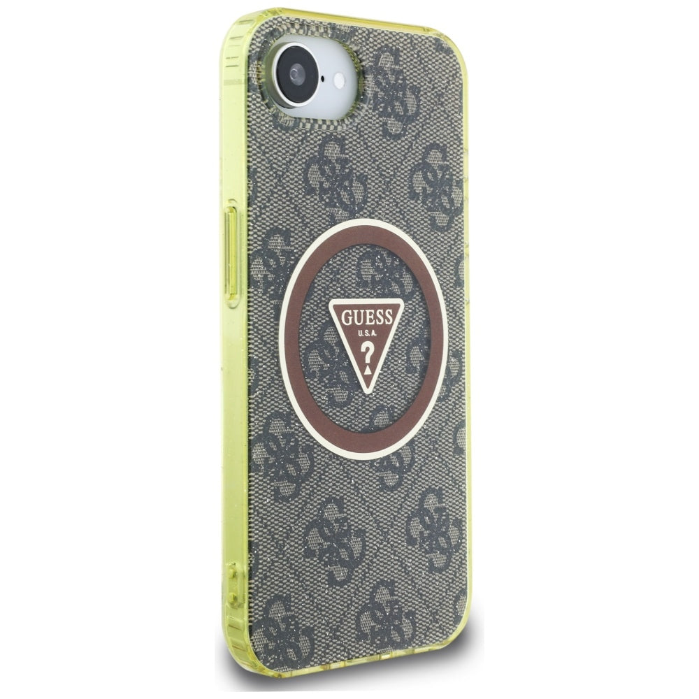 Guess - IML Metal Glitter 4G Circle Triangle MagSafe (GUHMPSE4HG4PRTGW) - iPhone 16e / iPhone 17e - Brown