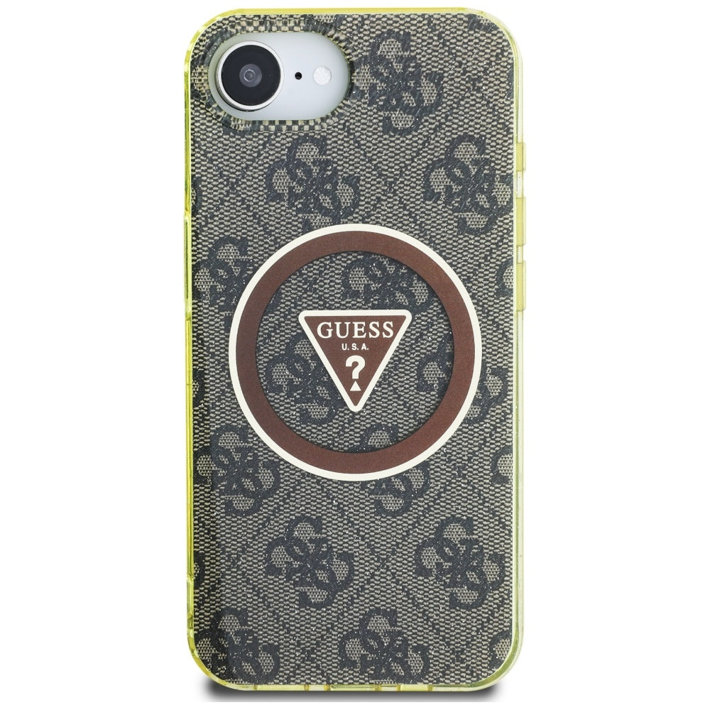 Guess - IML Metal Glitter 4G Circle Triangle MagSafe (GUHMPSE4HG4PRTGW) - iPhone 16e / iPhone 17e - Brown