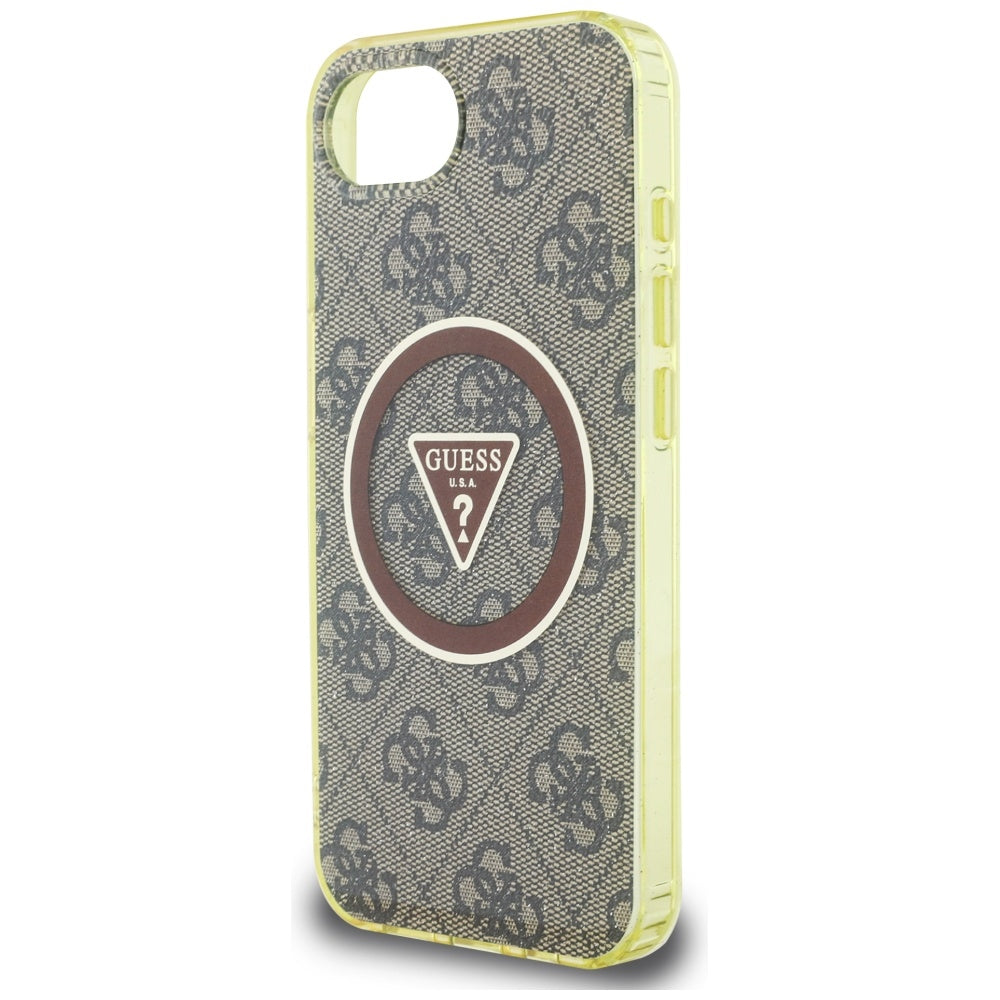 Guess - IML Metal Glitter 4G Circle Triangle MagSafe (GUHMPSE4HG4PRTGW) - iPhone 16e / iPhone 17e - Brown