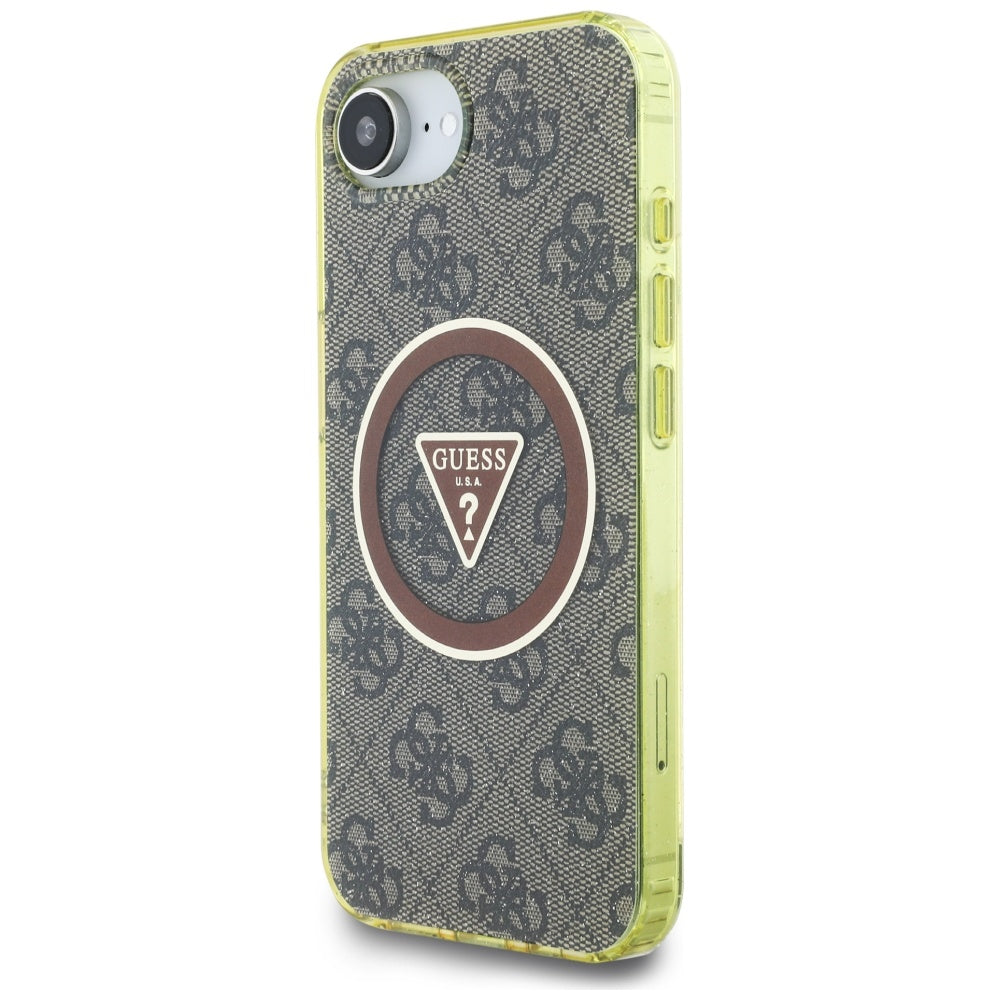 Guess - IML Metal Glitter 4G Circle Triangle MagSafe (GUHMPSE4HG4PRTGW) - iPhone 16e / iPhone 17e - Brown