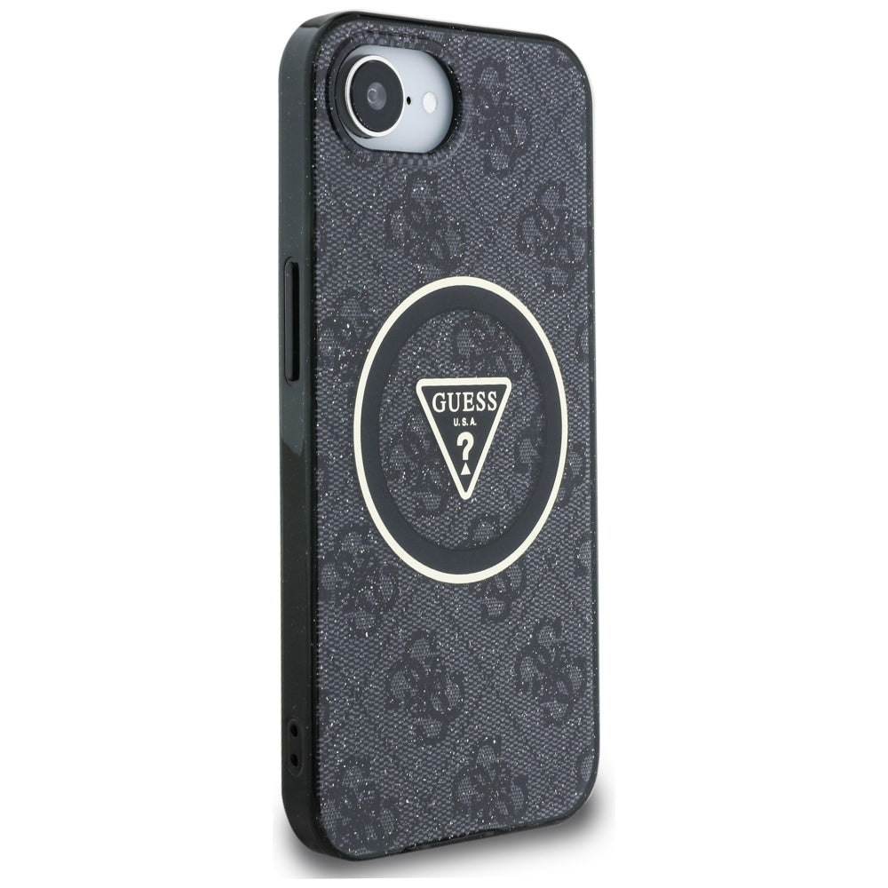 Guess - IML Metal Glitter 4G Circle Triangle MagSafe (GUHMPSE4HG4PRTGK) - iPhone 16e / iPhone 17e - Black
