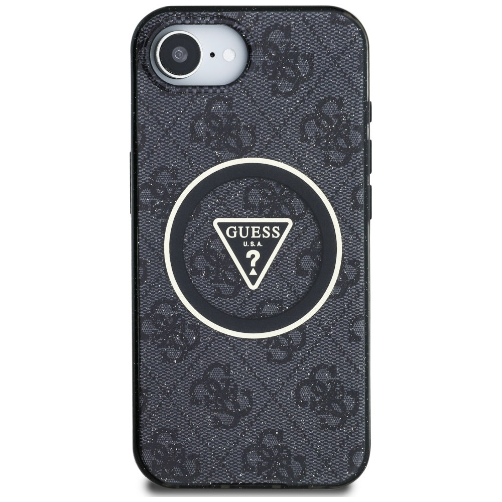 Guess - IML Metal Glitter 4G Circle Triangle MagSafe (GUHMPSE4HG4PRTGK) - iPhone 16e / iPhone 17e - Black