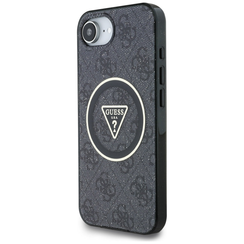 Guess - IML Metal Glitter 4G Circle Triangle MagSafe (GUHMPSE4HG4PRTGK) - iPhone 16e / iPhone 17e - Black
