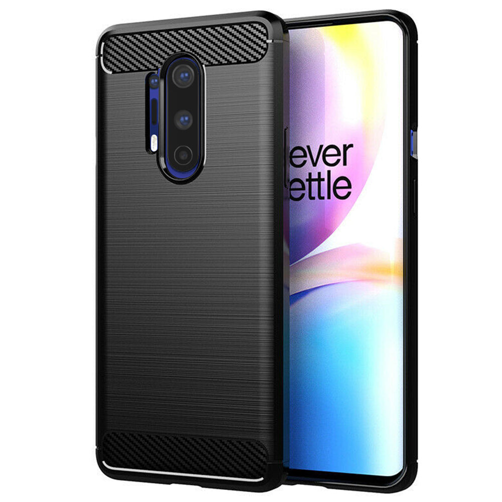 TechSuit Husa de protectie Techsuit Carbon Silicone compatibil cu OnePlus 8 Pro, Negru